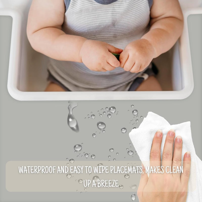 Mintlyfe High Chair Placemat for IKEA Antilop Baby High Chair, 2 Packs Stain Resistant Non-Slip Toddler Silicone High Chair Place Mats Eating Table Mat (Blush/Gray) - Image 4